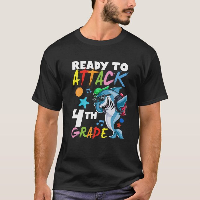 Camiseta Tiburón Listo Para Atacar A Ba Estudiante De Cuart (Anverso)