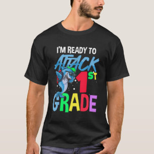 Camiseta Tiburón Listo Para Atacar A Tiburón De Primer Grad