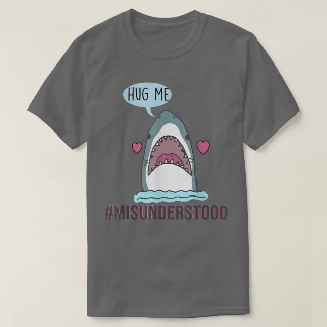 Camiseta Tiburón mal entendido abrazarme (Diseño del anverso)