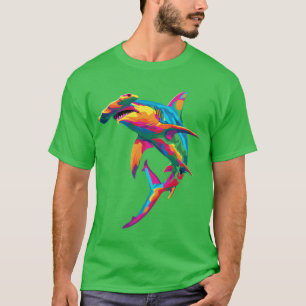 Camiseta Tiburón martillo Animal marino Popart divertido