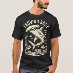 Camiseta Tiburón martillo océano pez arrecife de coral mari