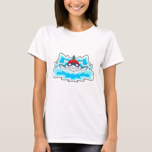 Camiseta Tiburón nadando con gafas nadando