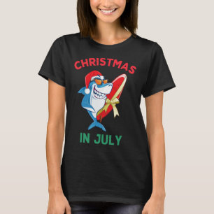 Camiseta Tiburón Navidad En Julio Vacaciones De Verano Play