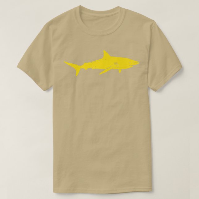 Camiseta Tiburón negro y amarillo regalo de tiburón amarill (Diseño del anverso)