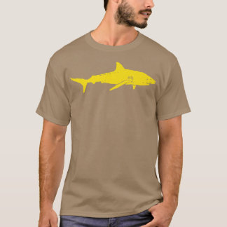 Camiseta Tiburón negro y amarillo regalo de tiburón amarill