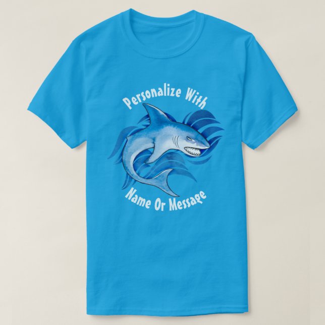 Camiseta Tiburón PERSONALIZADO del océano (Diseño del anverso)