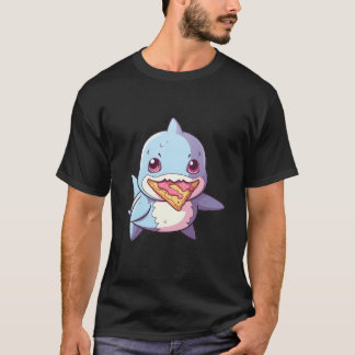 Camiseta Tiburón Pizza Kawaii Anime Pastel Chibi Art Shark 