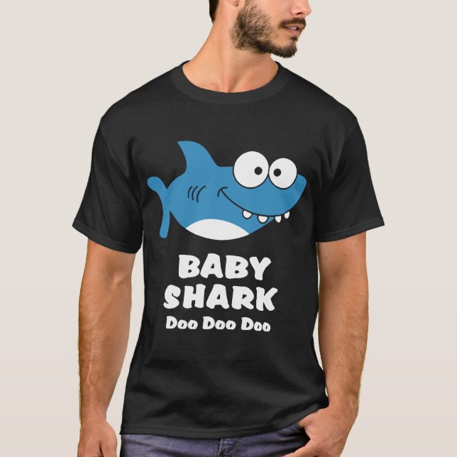 Camiseta tiburón precioso lindo azul del sonido del dooo (Anverso)