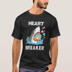 Camiseta Tiburón Que Respira El Corazón Y Endulces Valentin