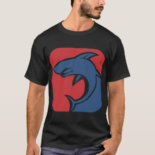 Camiseta tiburón rojo azul