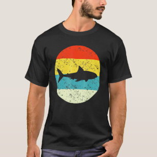 Camiseta Tiburón Silueta Animal Pez Retro Vintage