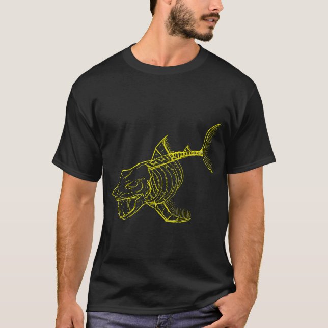 Camiseta Tiburón Skelly (amarillo sin fondo) (Anverso)