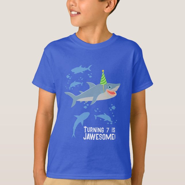 Camiseta Tiburón sonriente bajo el mar niño Partido Cumplea (Anverso)