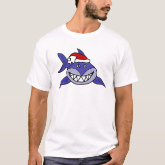 Camiseta Tiburón sonriente que lleva arte del navidad del