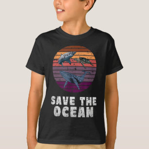 Camiseta Tiburón, tortuga marina, ballena, protección ambie
