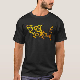 Camiseta Tiburón tribal artístico hawaiano polinesio tatuaj