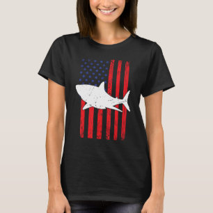 Camiseta Tiburón vintage bandera estadounidense tiburón pat