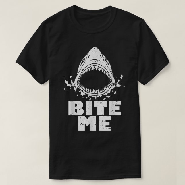 Camiseta Tiburón vintage muerde a meShark (Diseño del anverso)