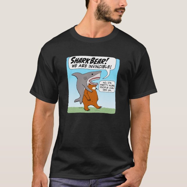 Camiseta Tiburón y oso divertidos se unen como oso tiburón (Anverso)