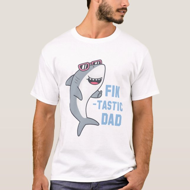 Camiseta Tiburones a la cabeza, un tiburón negro de papá (Anverso)