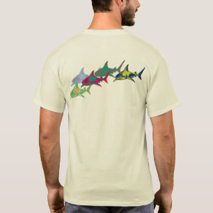 Camiseta tiburones coloridos
