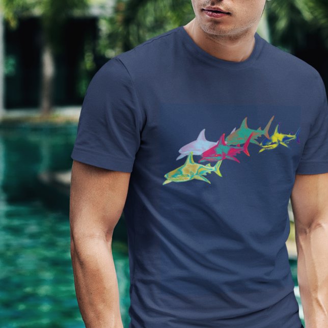 Camiseta Tiburones coloridos de Guay (colorful graphic illustration of sharks)
