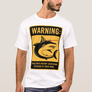 Camiseta tiburones con los rayos laser del frickin atados