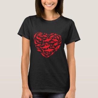 Camiseta Tiburones de San Valentín Corazón Amante de Animal