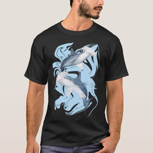 CAMISETA TIBURONES MARTILLO ABSTRACTO 3 (Anverso)