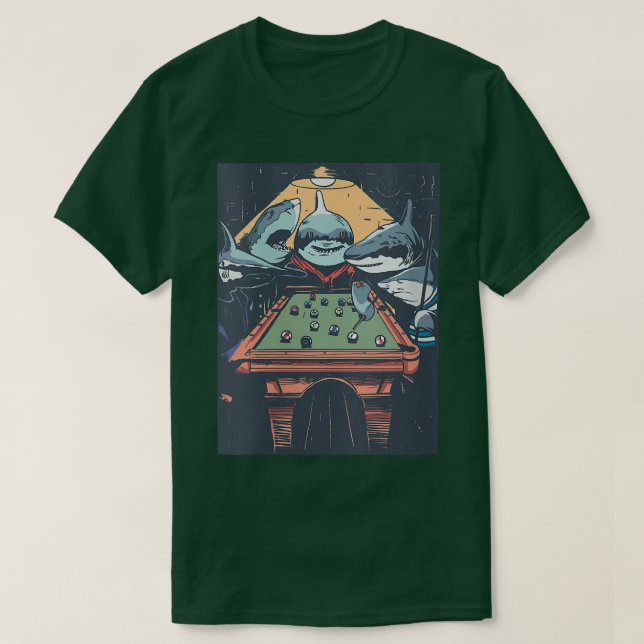 Camiseta Tiburones mujeres jugando al billar Billard VNeck (Diseño del anverso)