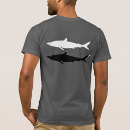 Camiseta tiburones nadando en blanco y negro