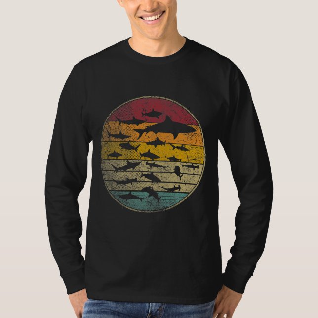 Camiseta Tiburones Océano de pescado alterado silueta vinta (Anverso)