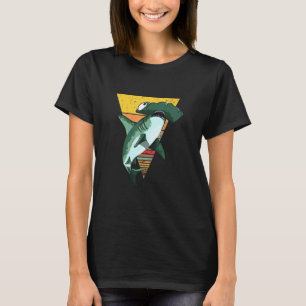 Camiseta Tiburones Retro de animal de tiburón martillo vint