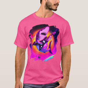Camiseta Tiburones tocando guitarra en el espacio ultraterr