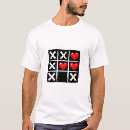 Camiseta Tic Tac Toe Romántico Corazón Ganador Fila San Val