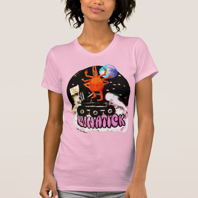 Camiseta Tick on Moon Rover: Graciosa ilustración lunar cam (Anverso)
