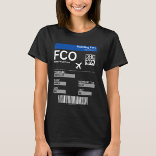 Camiseta Ticket Roma FCO Air Ticket Italia Roma