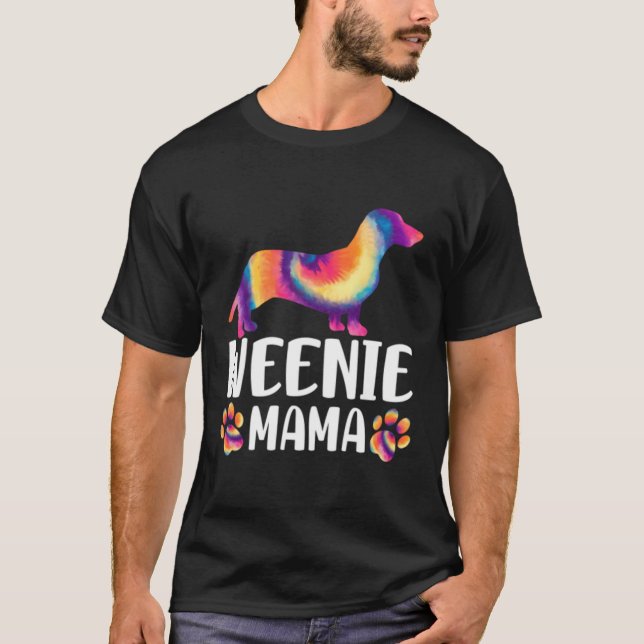 Camiseta Tie Die Dachshund Weenie Mama (Anverso)