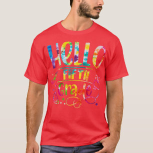 Camiseta Tie Die Hola, 5º Grado De Vuelta A La Escuela