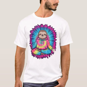Camiseta Tie-Dy de Perezoso Hippie con Signo de Pa