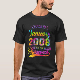 Camiseta Tie Dye 14º Cumpleaños 14 Años Hecho En Enero