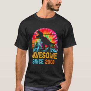 Camiseta Tie Dye 14º cumpleaños Dinosaurio 2008 14 años