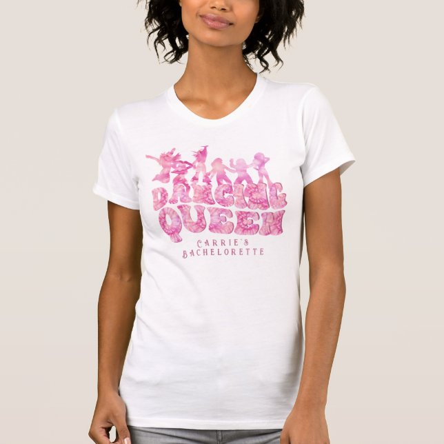 Camiseta Tie Dye 2 Disco Soltera Retro Reina del Baile (Anverso)