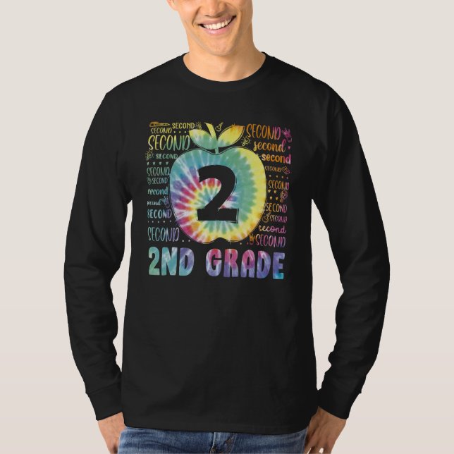 Camiseta Tie Dye 2nd Grade Typography Team Second Grade Tea (Anverso)