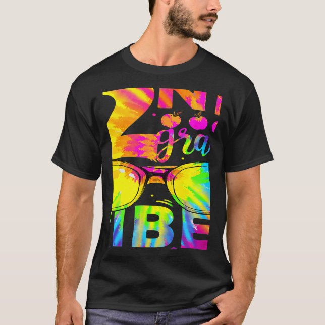 Camiseta Tie Dye 2nd Grade Vibes Teacher First Day Of Back  (Anverso)