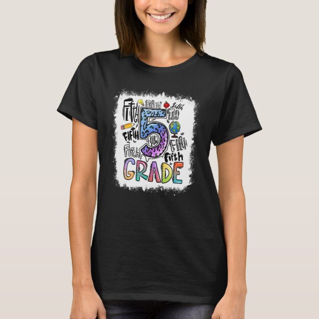 Camiseta Tie Dye 5th Grade Typography Team Fourth Grade Tea (Anverso)