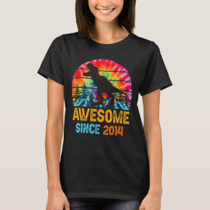 Camiseta Tie Dye 8º cumpleaños 2014 Dinosaurio de 8 años