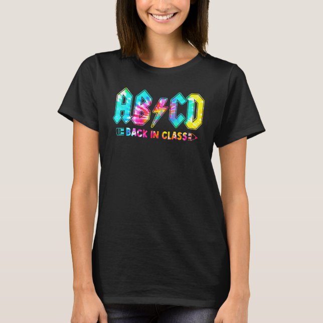 Camiseta Tie Dye Abcd Rayo De Volta À Professora D (Anverso)