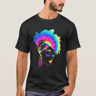 Camiseta Tie Dye Afro Mujer Negra Mes de Historia Negra Afr