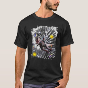Camiseta Tie Dye Alien Riding Rex Dinosaur Space